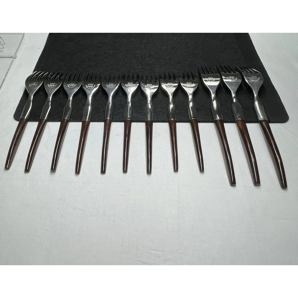 Vintage 1960s EKCO Eterna La Joya Set 12 Forks Silverware Flatware Made in Japan